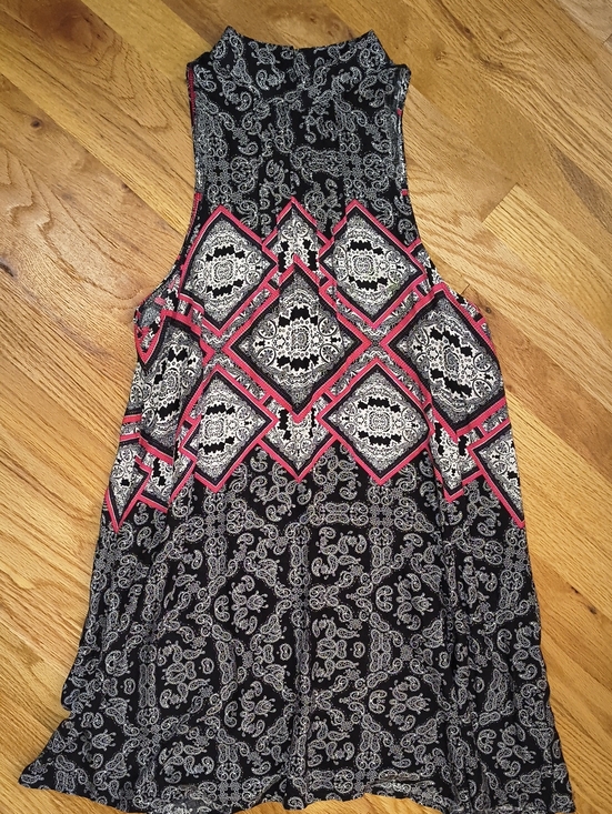 Umgee Dresses & Skirts - Umgee Black & Pink High Neck Patterned Dress
